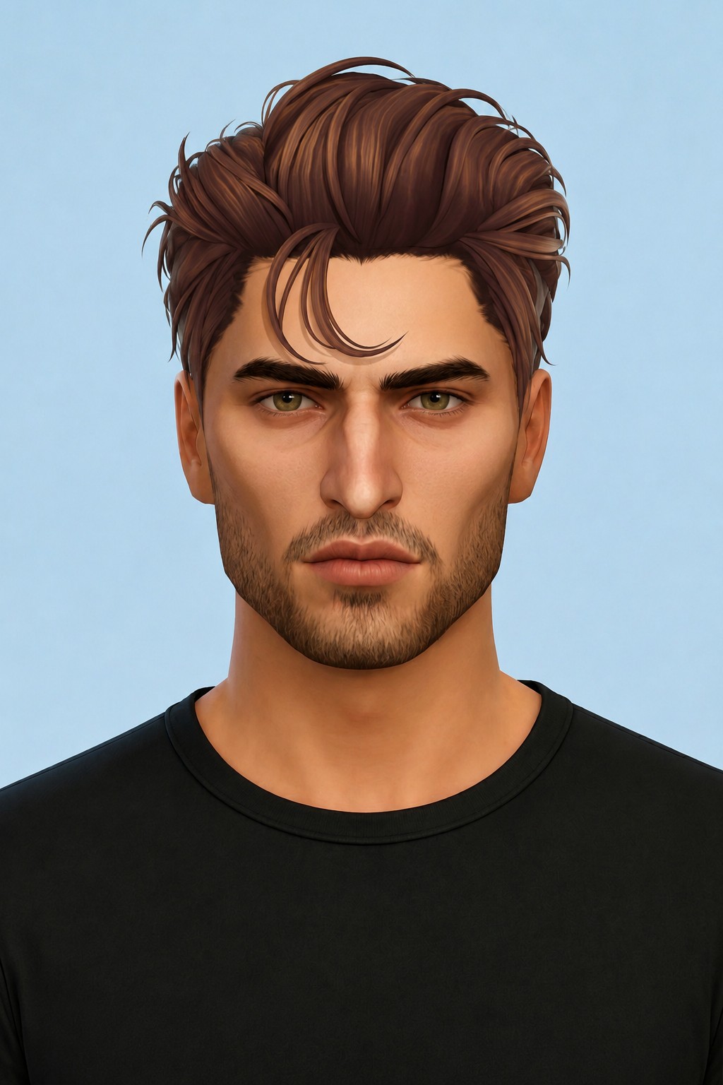 Nikolai Hair custom content (CC) for Sims 4 by johnnysims