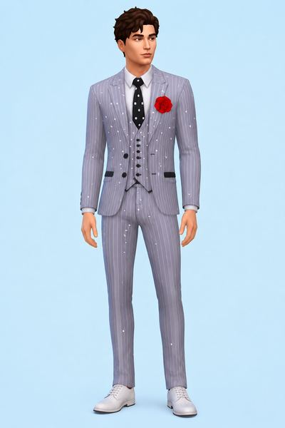 Chaotic Party Suit custom content (CC) for Sims 4 by xiuminuwu