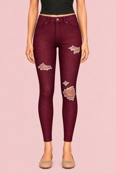 Ripped Skinny Jeans custom content (CC) for Sims 4 by MadameRia