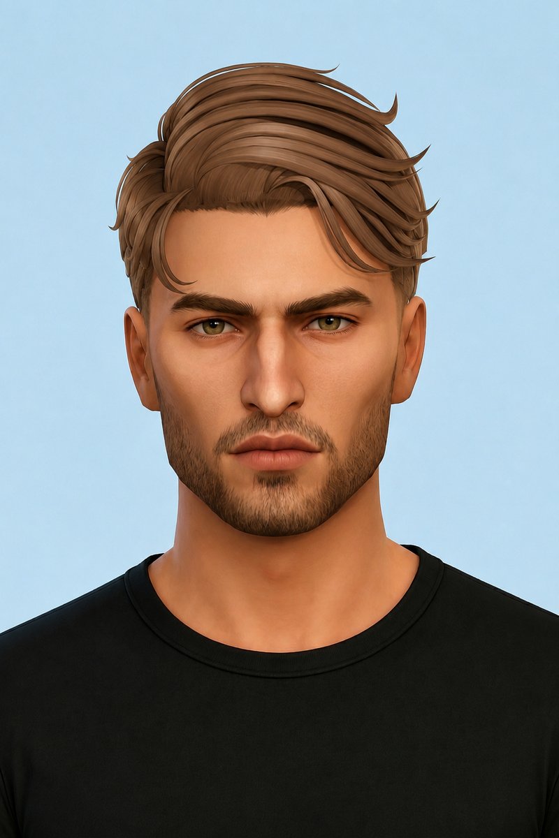Nikolas Hair custom content (CC) for Sims 4 by johnnysims