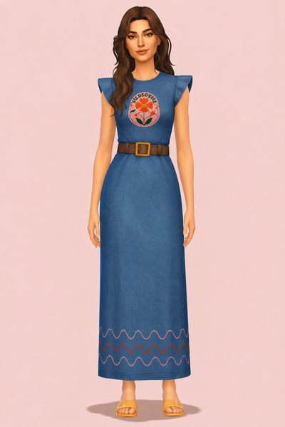 Kayla Dress custom content (CC) for Sims 4 by huien