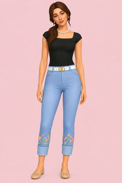 Elouise Jeans custom content (CC) for Sims 4 by solistair