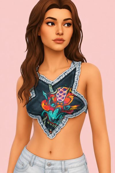 NEW YORK TOP By Livixo custom content (CC) for Sims 4 by Livixo