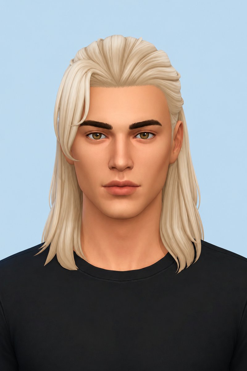 Gerald Hair custom content (CC) for Sims 4 by johnnysims