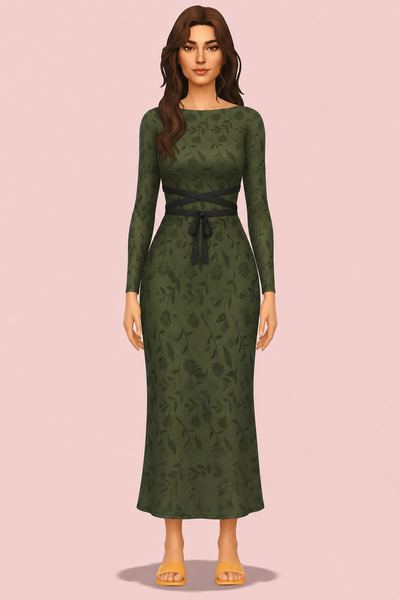 Long Dress custom content (CC) for Sims 4 by LiyahSim