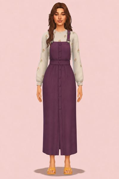 Overall Dress custom content (CC) for Sims 4 by LiyahSim