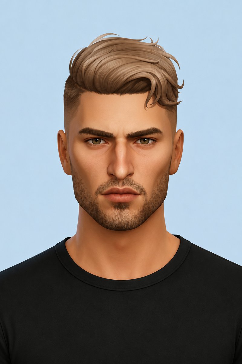 Gabriel Hair custom content (CC) for Sims 4 by johnnysims
