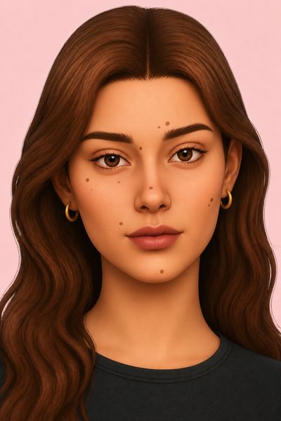 Face Bits: Maxis Match Moles + Eyelids custom content (CC) for Sims 4 by myshunosun