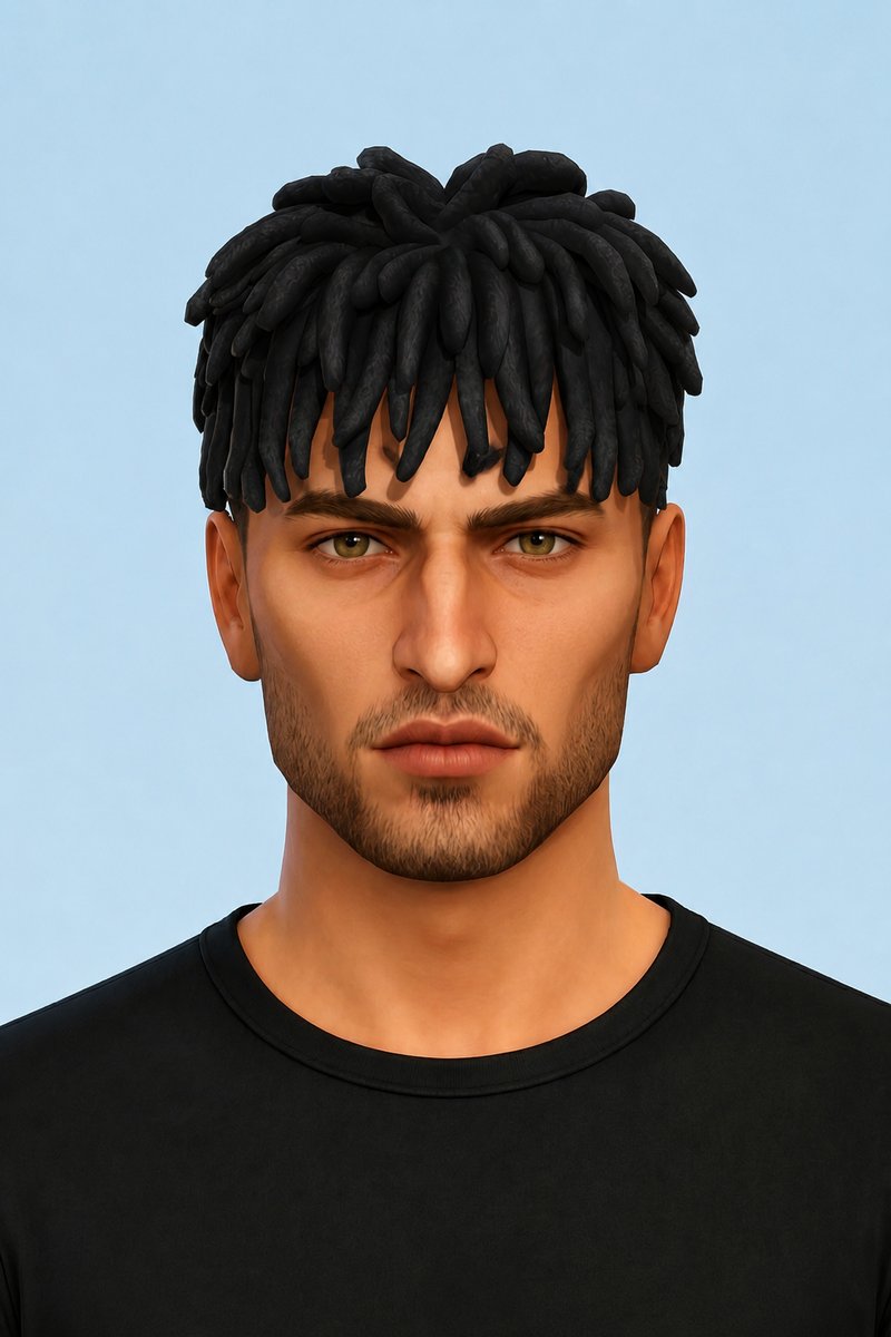 Tyson Hair custom content (CC) for Sims 4 by johnnysims