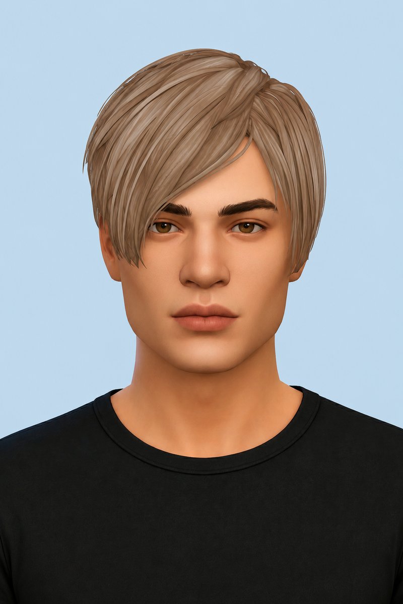 Leon Hair custom content (CC) for Sims 4 by johnnysims