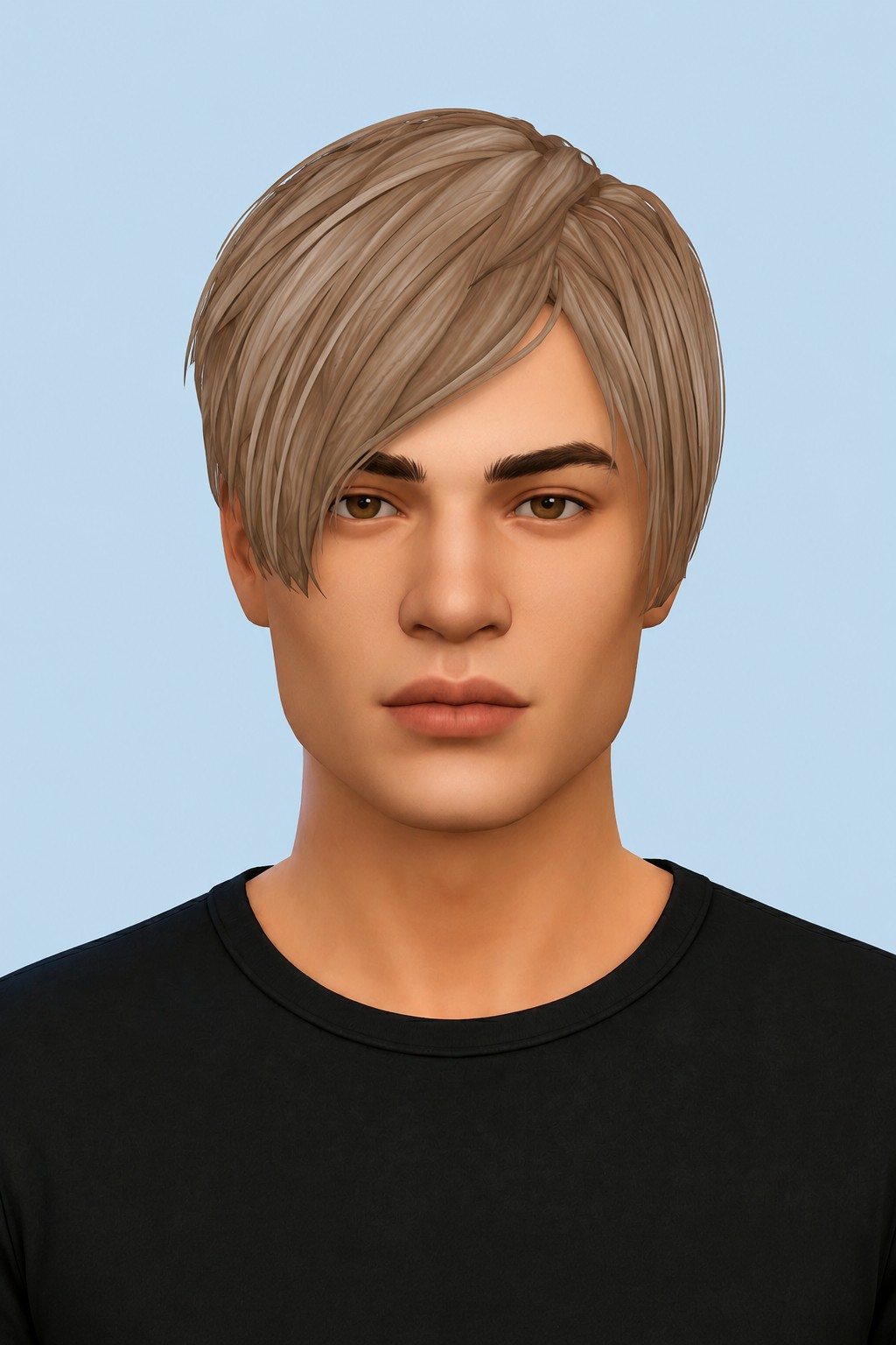 Leon Hair custom content (CC) for Sims 4 by johnnysims