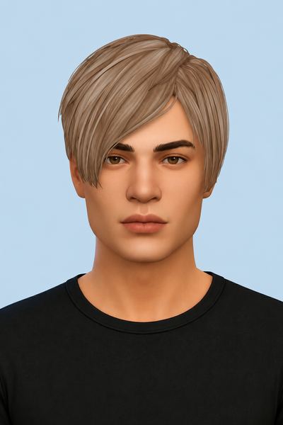 Leon Hair custom content (CC) for Sims 4 by johnnysims