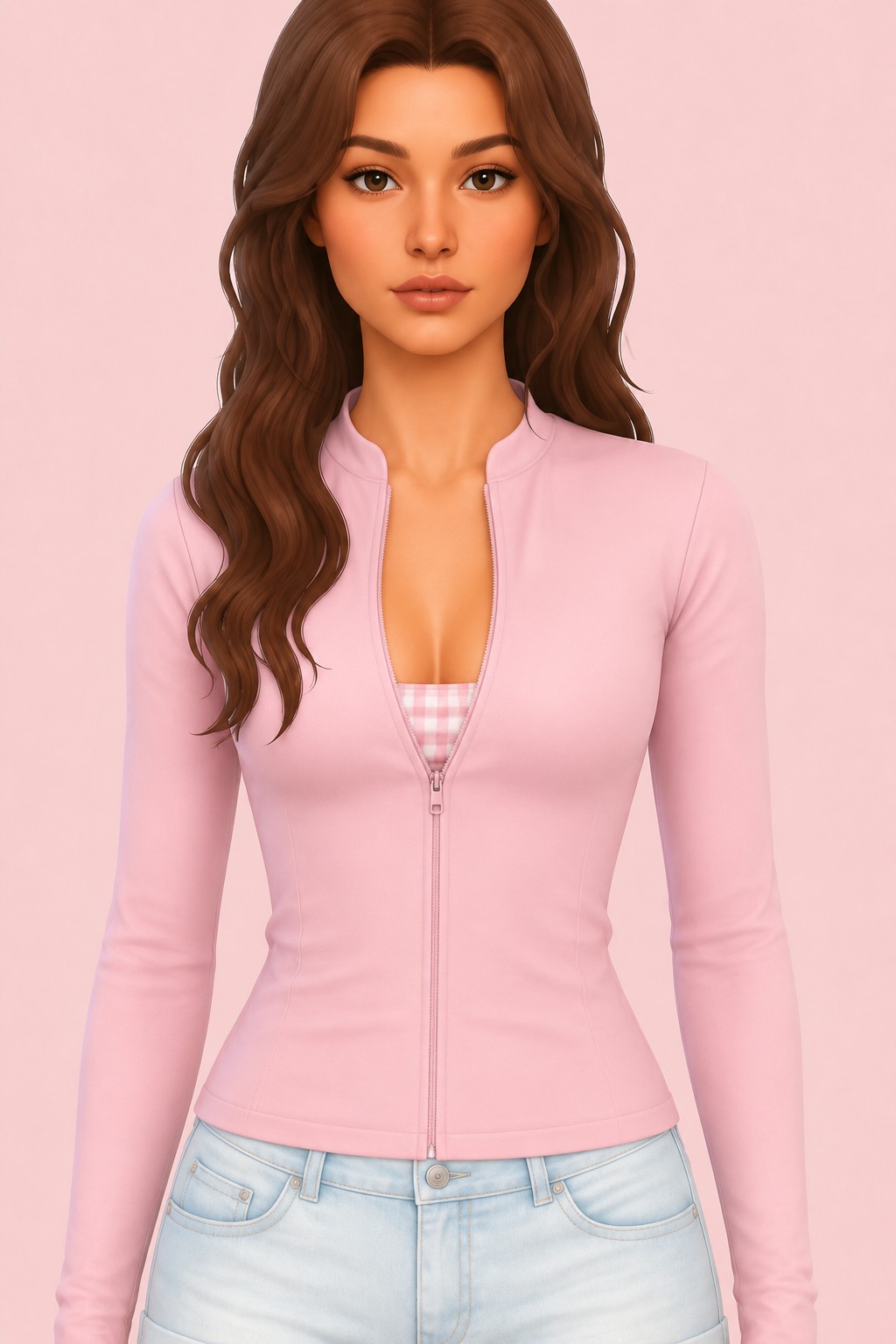 Veste de sport zippée custom content (CC) for Sims 4 by korkassims