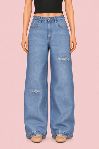 Baggy High Waist Jean custom content (CC) for Sims 4 by mermalade