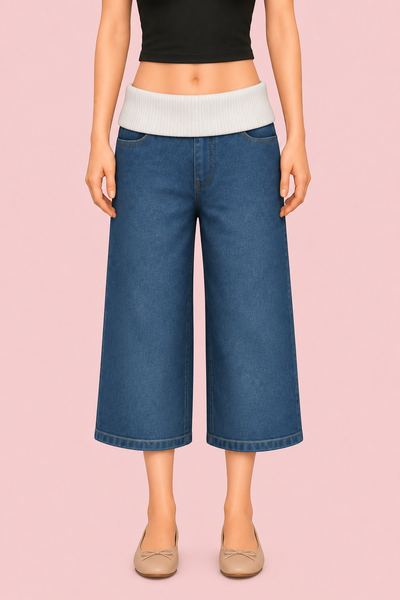 Baggy Low Waist Bermuda Jean custom content (CC) for Sims 4 by mermalade