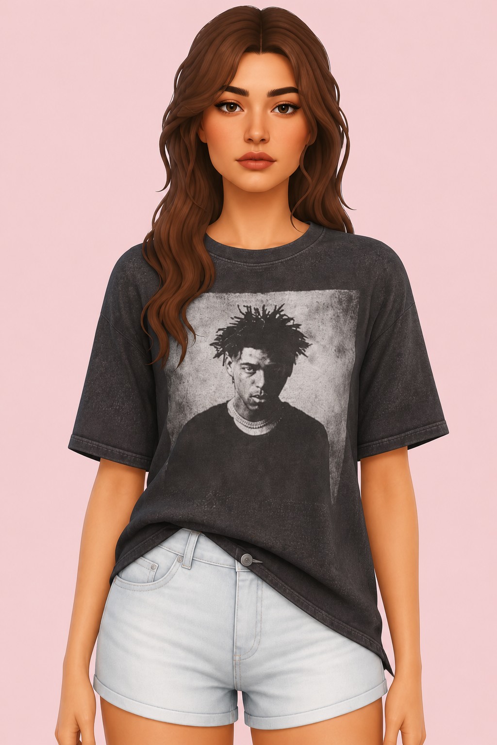 Oversized Tshirt custom content (CC) for Sims 4 by mermalade
