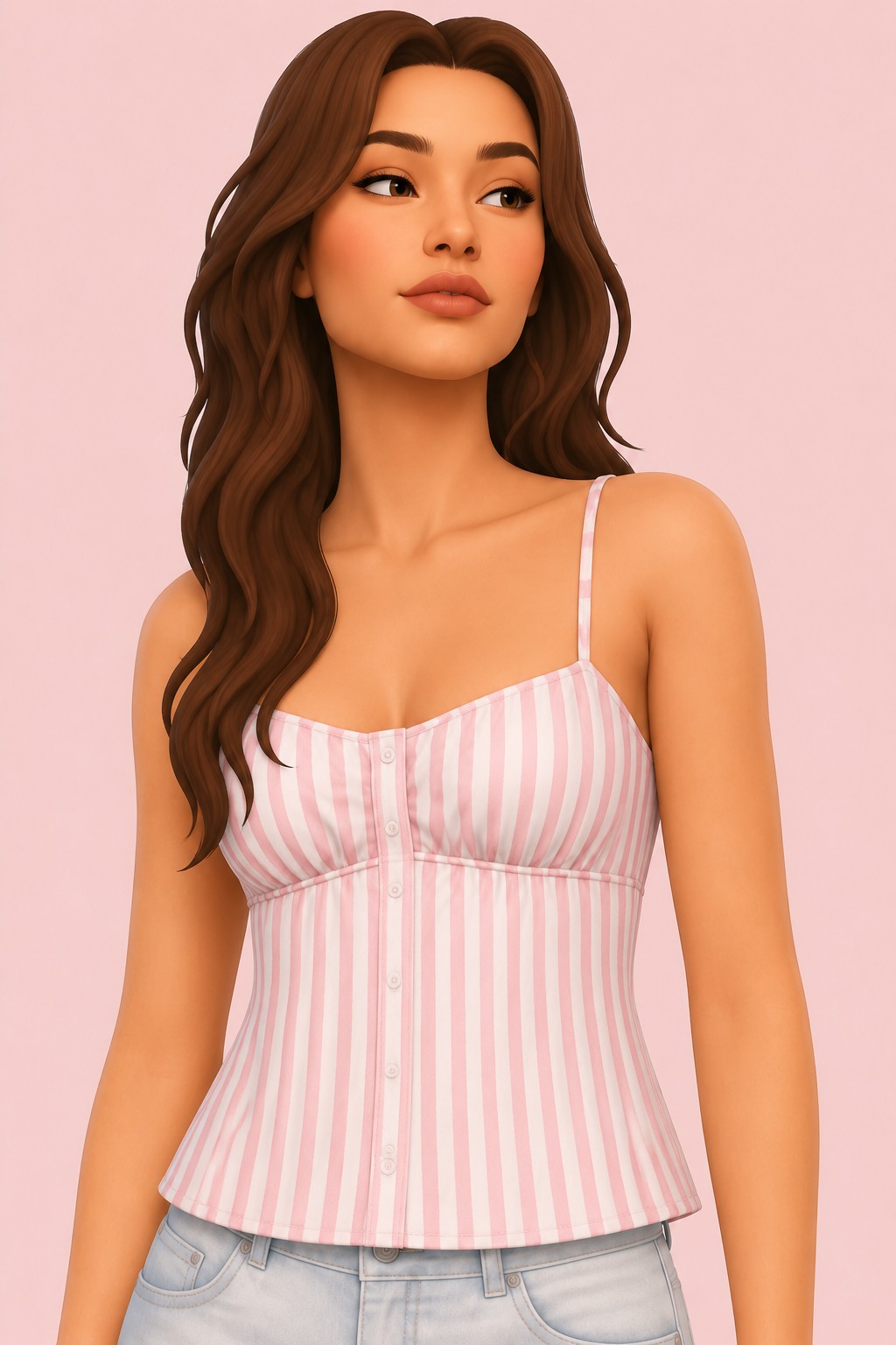 Удобный топ в полоску custom content (CC) for Sims 4 by korkassims