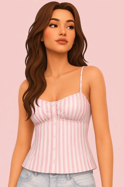 Comfy Striped Top custom content (CC) for Sims 4 by korkassims