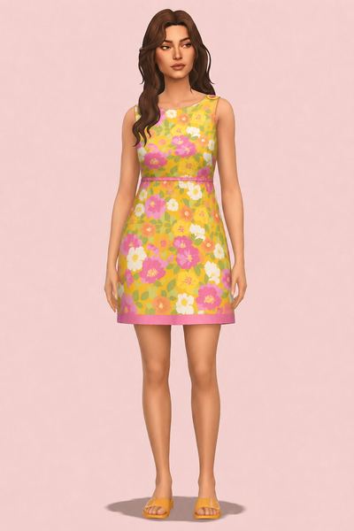 Sylvie Dress custom content (CC) for Sims 4 by icecreamforbreakfast