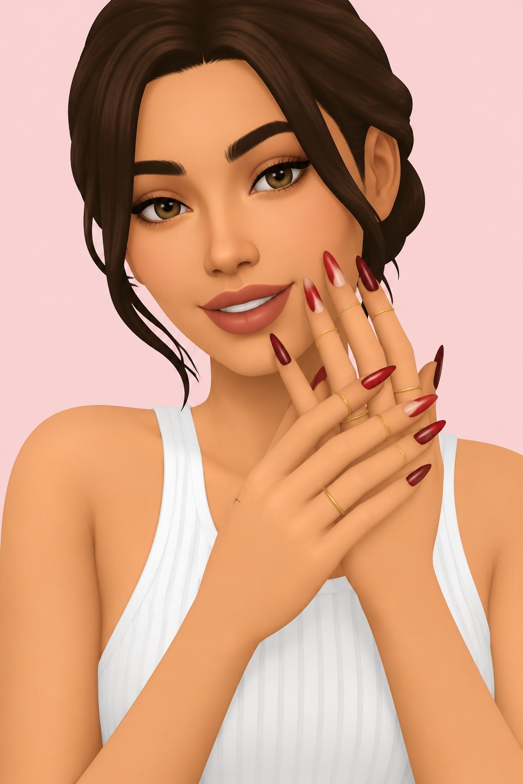 Nail It - Medium Stiletto custom content (CC) for Sims 4 by BlueCraving