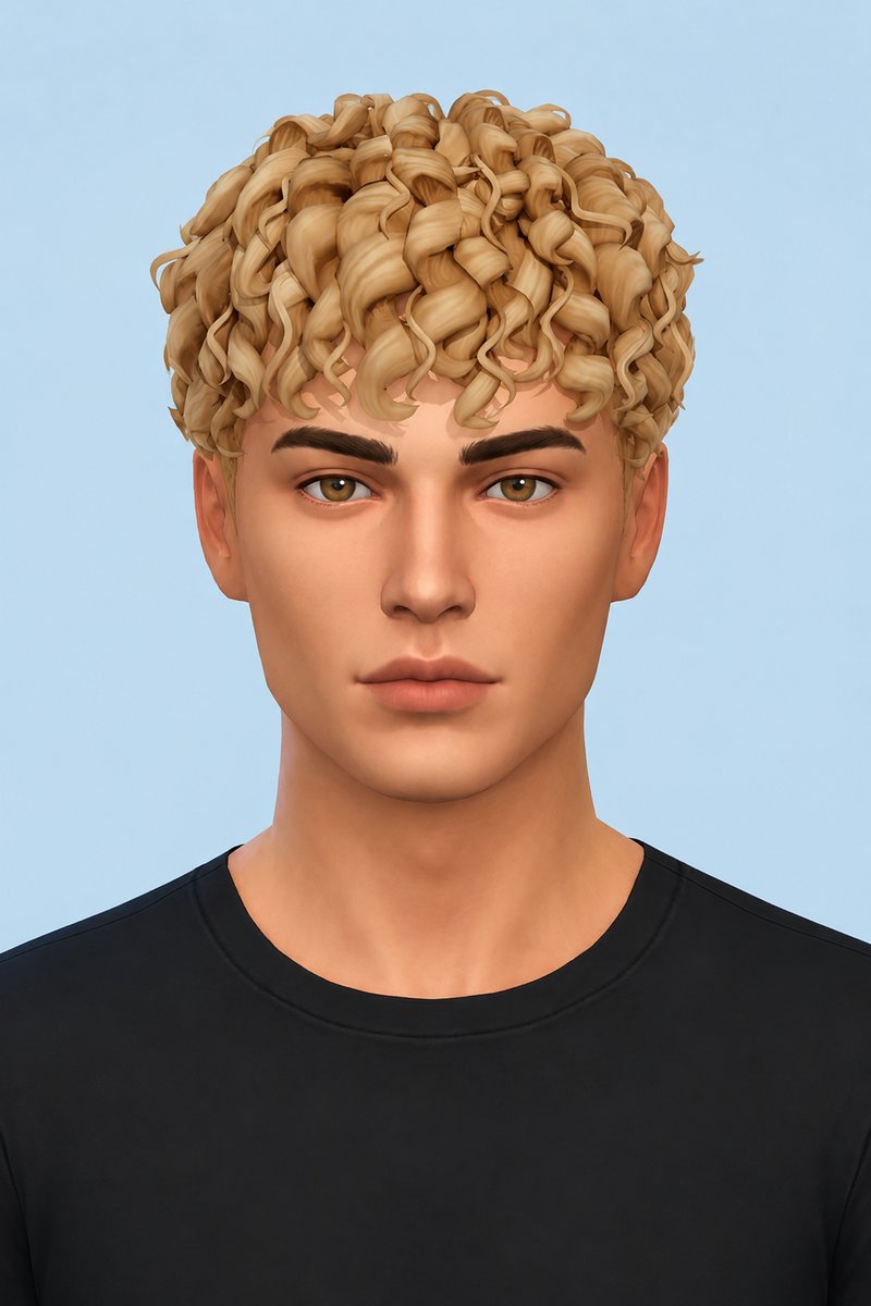Enrique Hair custom content (CC) for Sims 4 by johnnysims