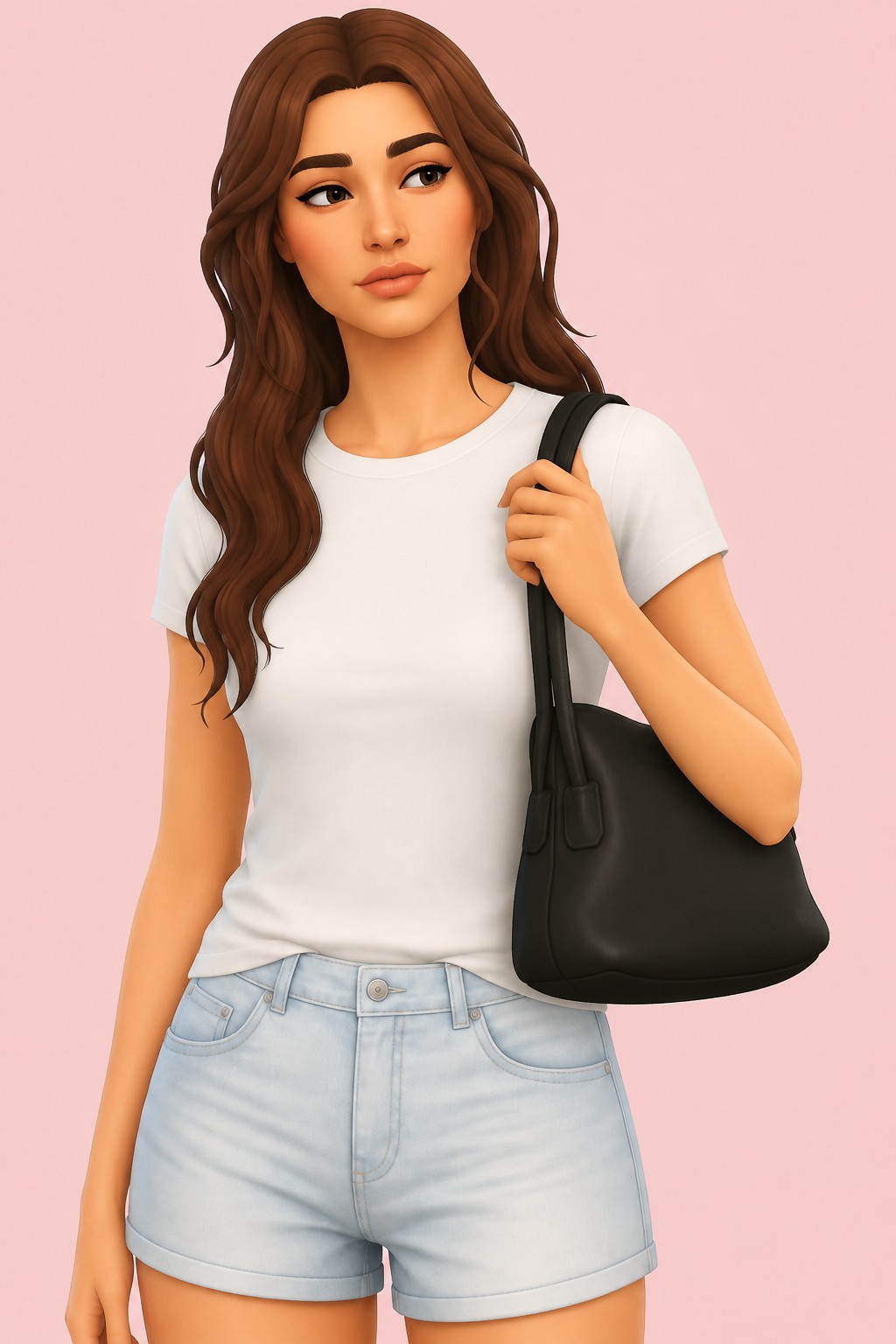 Sac en cuir custom content (CC) for Sims 4 by ikosims