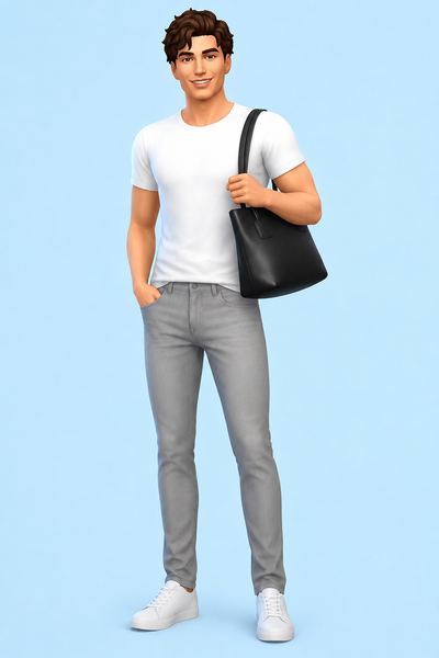 Leather Bag custom content (CC) for Sims 4 by ikosims