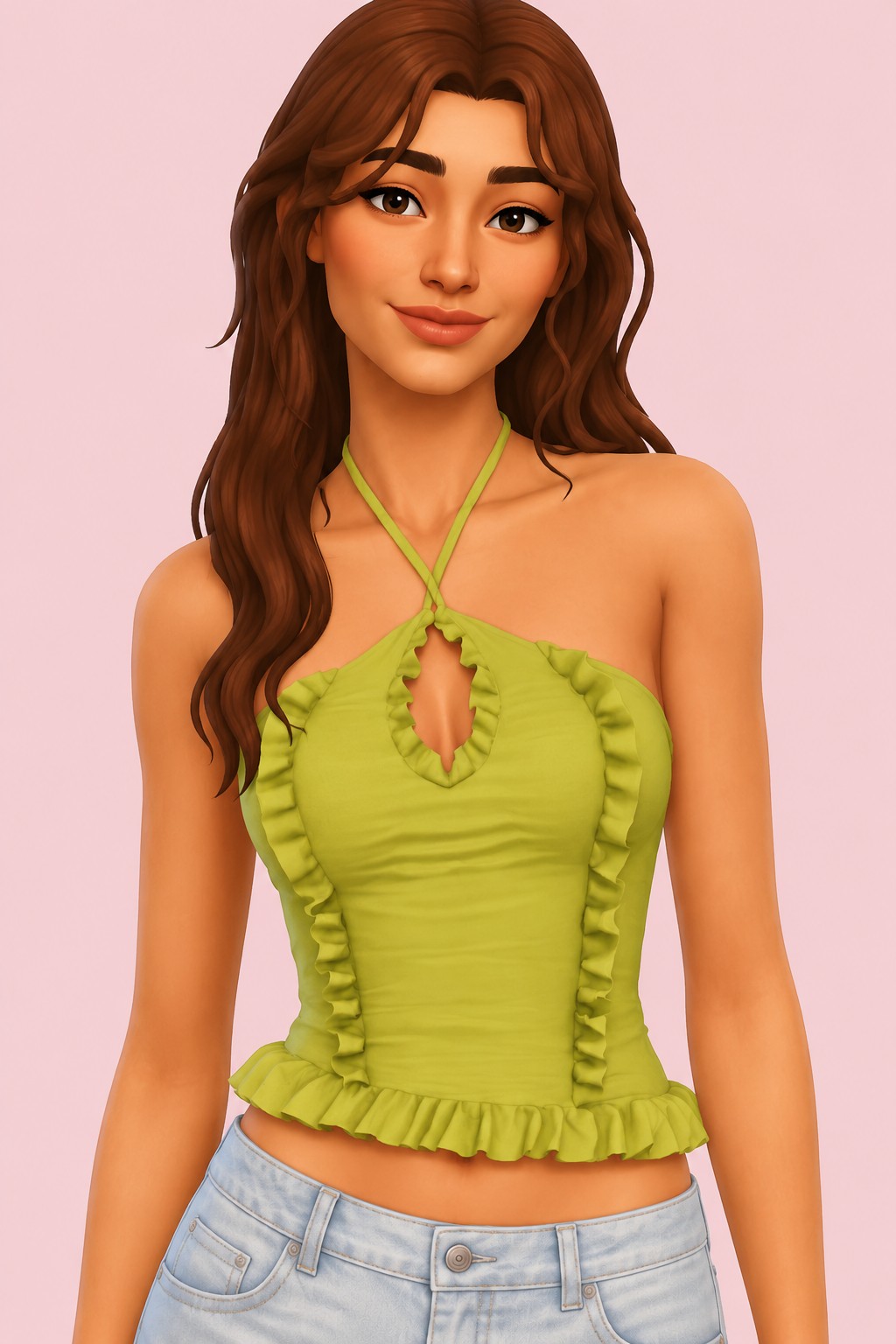 Slumber Cut Out Top custom content (CC) for Sims 4 by backtrackcc