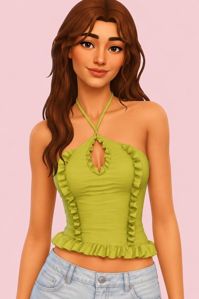 Slumber Cut Out Top custom content (CC) for Sims 4 by backtrackcc