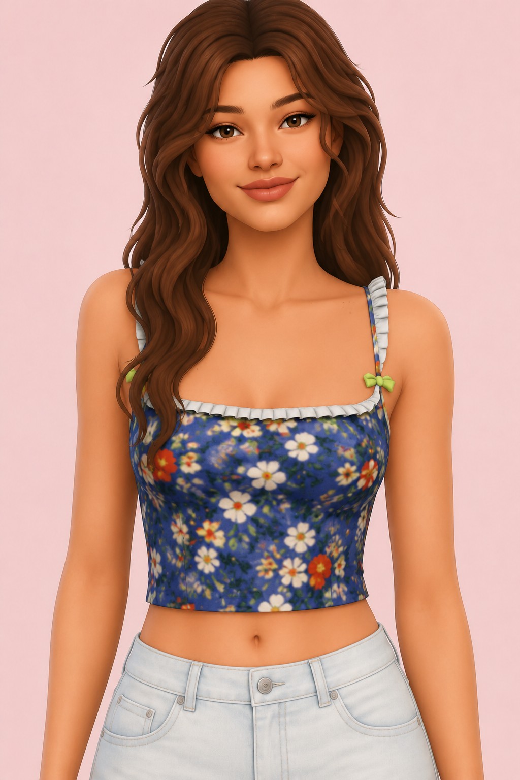Kaia Top custom content (CC) for Sims 4 by clumsyalien