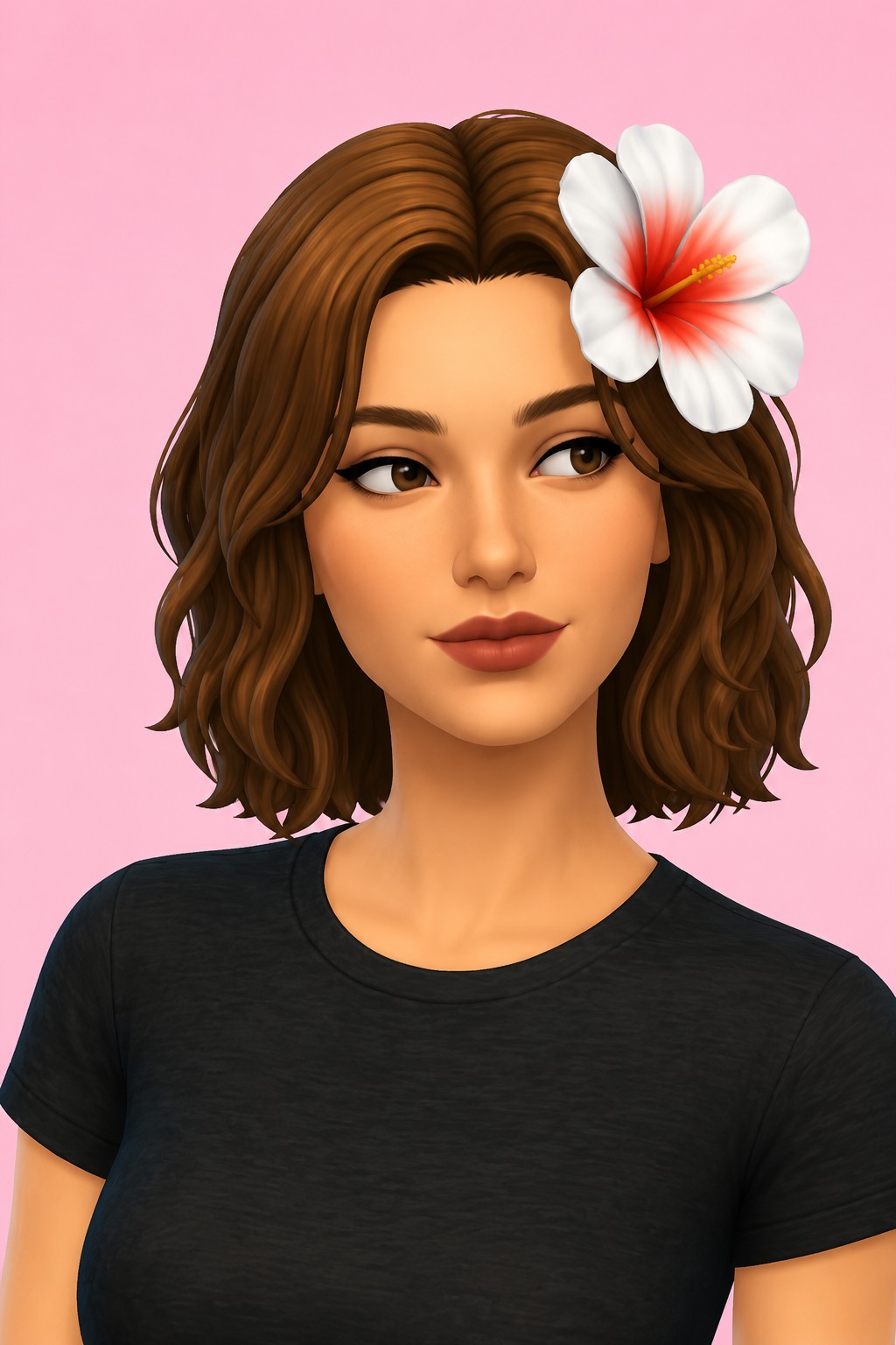 Hibiscus Hat custom content (CC) for Sims 4 by TwistedCat