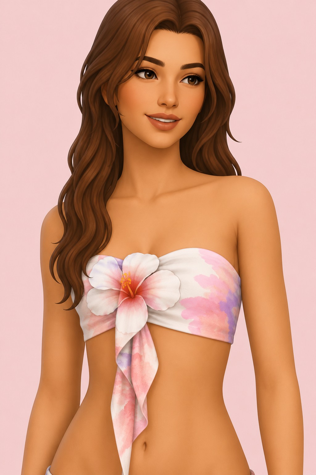 Hibiscus Top custom content (CC) for Sims 4 by TwistedCat