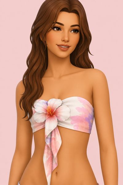 Hibiscus Top custom content (CC) for Sims 4 by TwistedCat