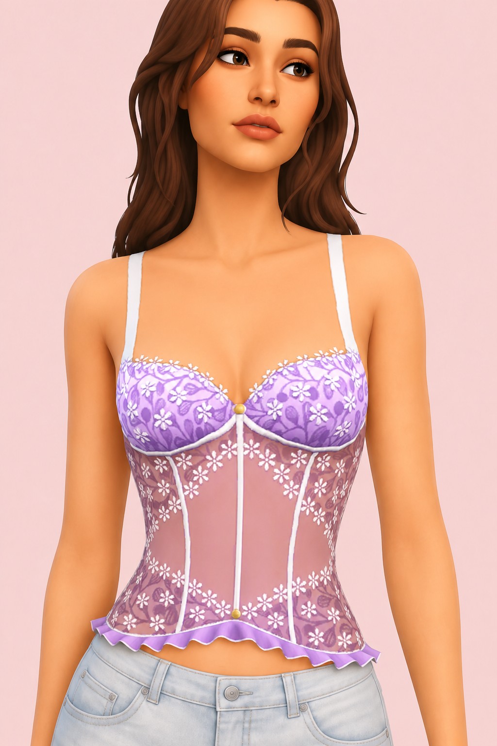 Summer Breeze Corset Top custom content (CC) for Sims 4 by milliancc