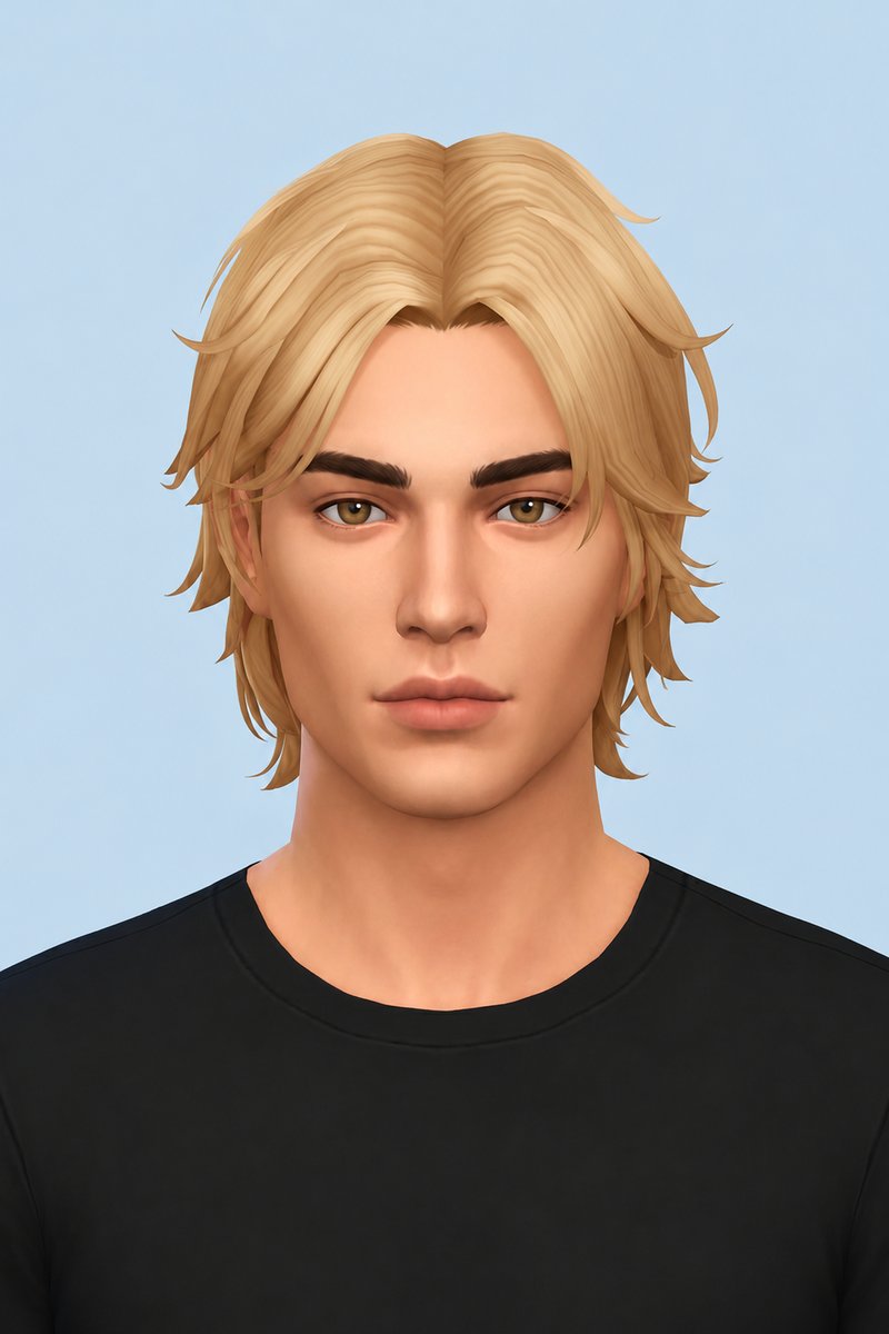 Silas Hair custom content (CC) for Sims 4 by johnnysims