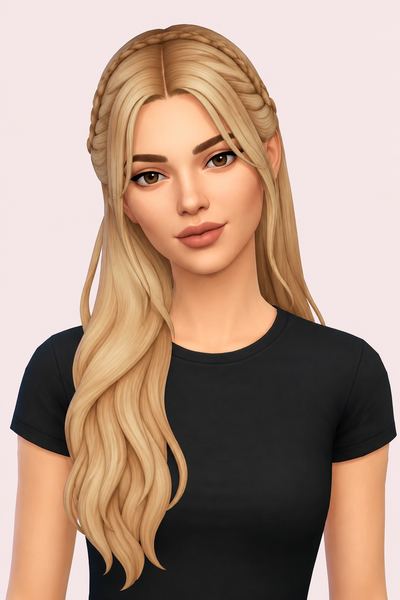 MELODIE HAIR - 2 versions custom content (CC) for Sims 4 by daylifesims