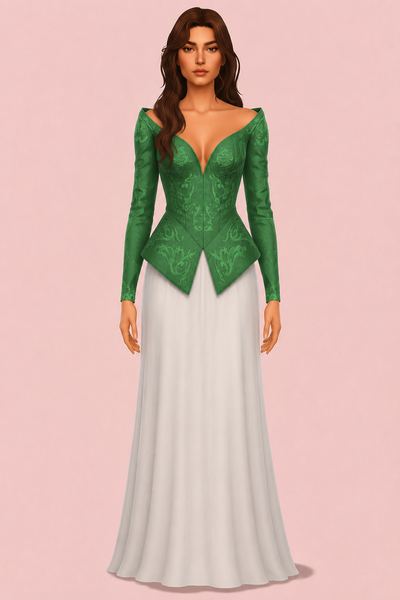 Celestine corset gown custom content (CC) for Sims 4 by Belaloallure1