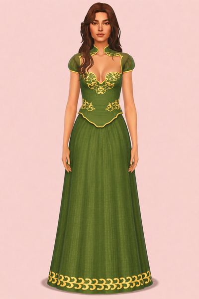 Seraphine gown custom content (CC) for Sims 4 by Belaloallure1