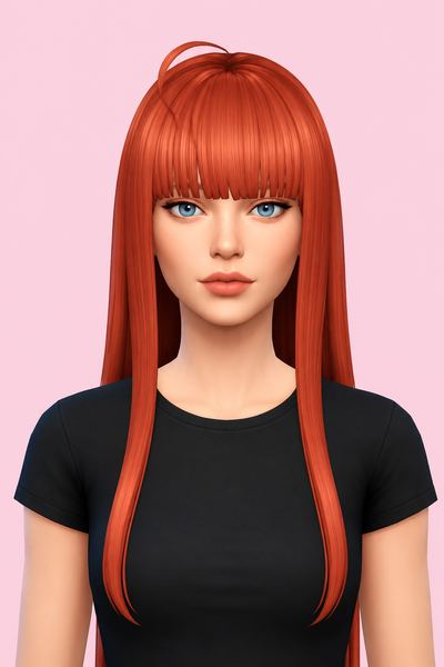 Kagumiya: Hair N12 + Ahoge custom content (CC) for Sims 4 by Kagumiya