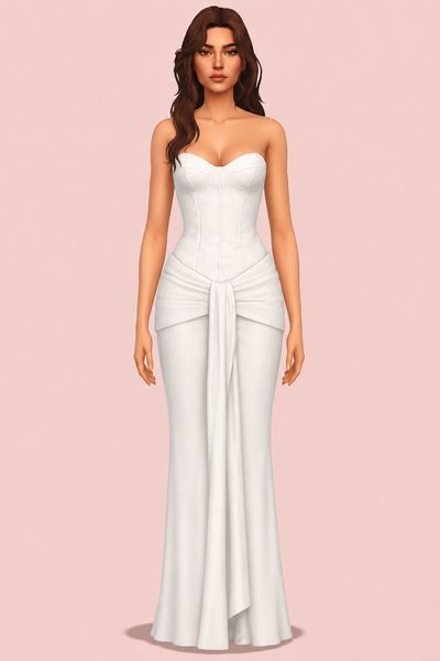 Elise Dress custom content (CC) for Sims 4 by backtrackcc