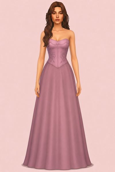 Belladonna Wedding Dress custom content (CC) for Sims 4 by camuflaje