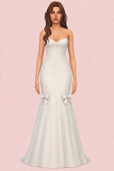 Celestia Wedding Dress custom content (CC) for Sims 4 by camuflaje