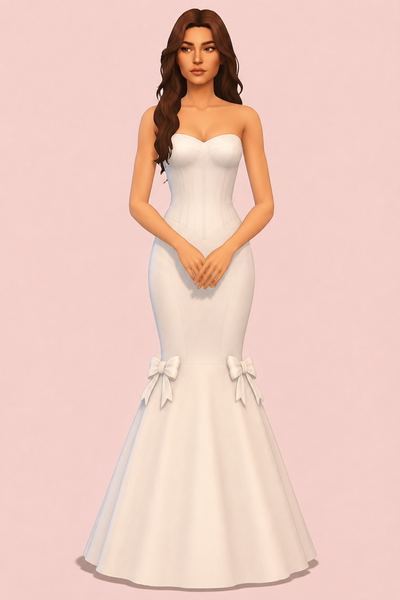 Violetta Wedding Dress custom content (CC) for Sims 4 by camuflaje