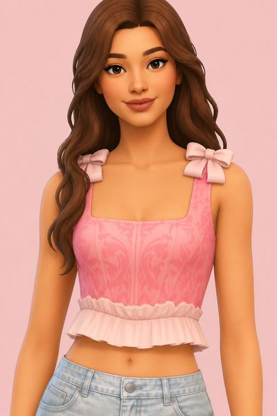White Swan Top custom content (CC) for Sims 4 by joliebean