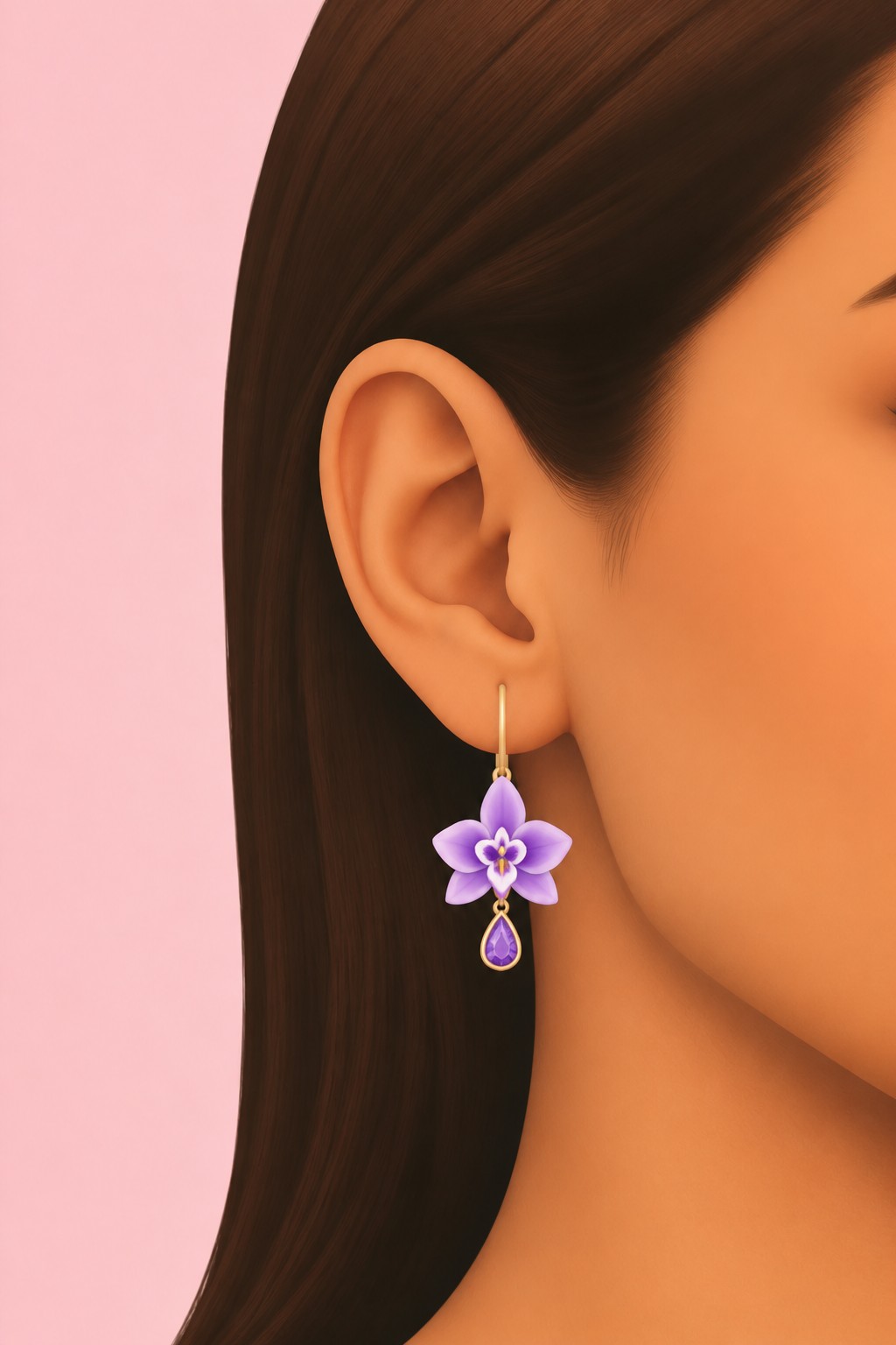 Orchid Earrings custom content (CC) for Sims 4 by serenitycc