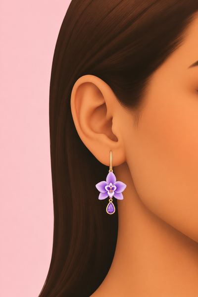 Orchid Earrings custom content (CC) for Sims 4 by serenitycc