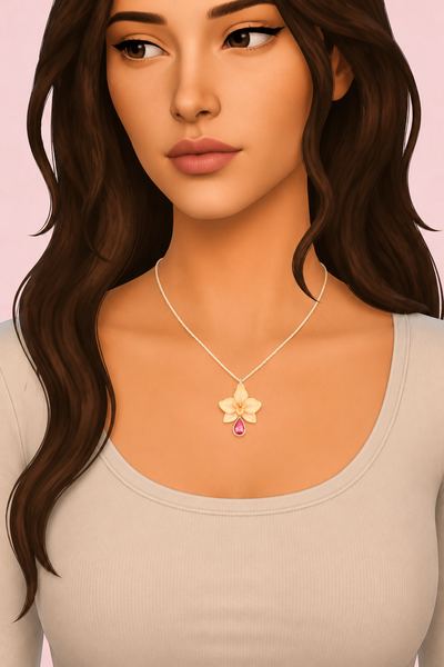 Orchid Necklace custom content (CC) for Sims 4 by serenitycc