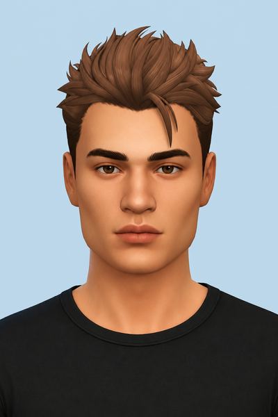 Sebastian Hair custom content (CC) for Sims 4 by johnnysims
