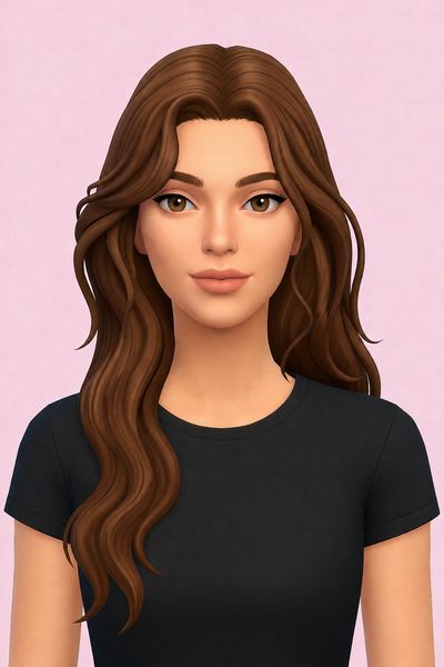 Nimara Hair custom content (CC) for Sims 4 by angelholiday17