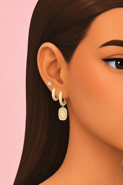 Daphne Earrings custom content (CC) for Sims 4 by arethabee